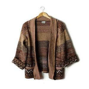 Vintage 70s Acrylic Open Cardigan Sweater